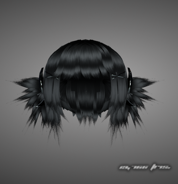 Black short hair w/ thin bangs - Roblox
