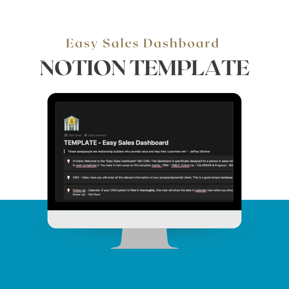 Notion Dashboard for  Sellers