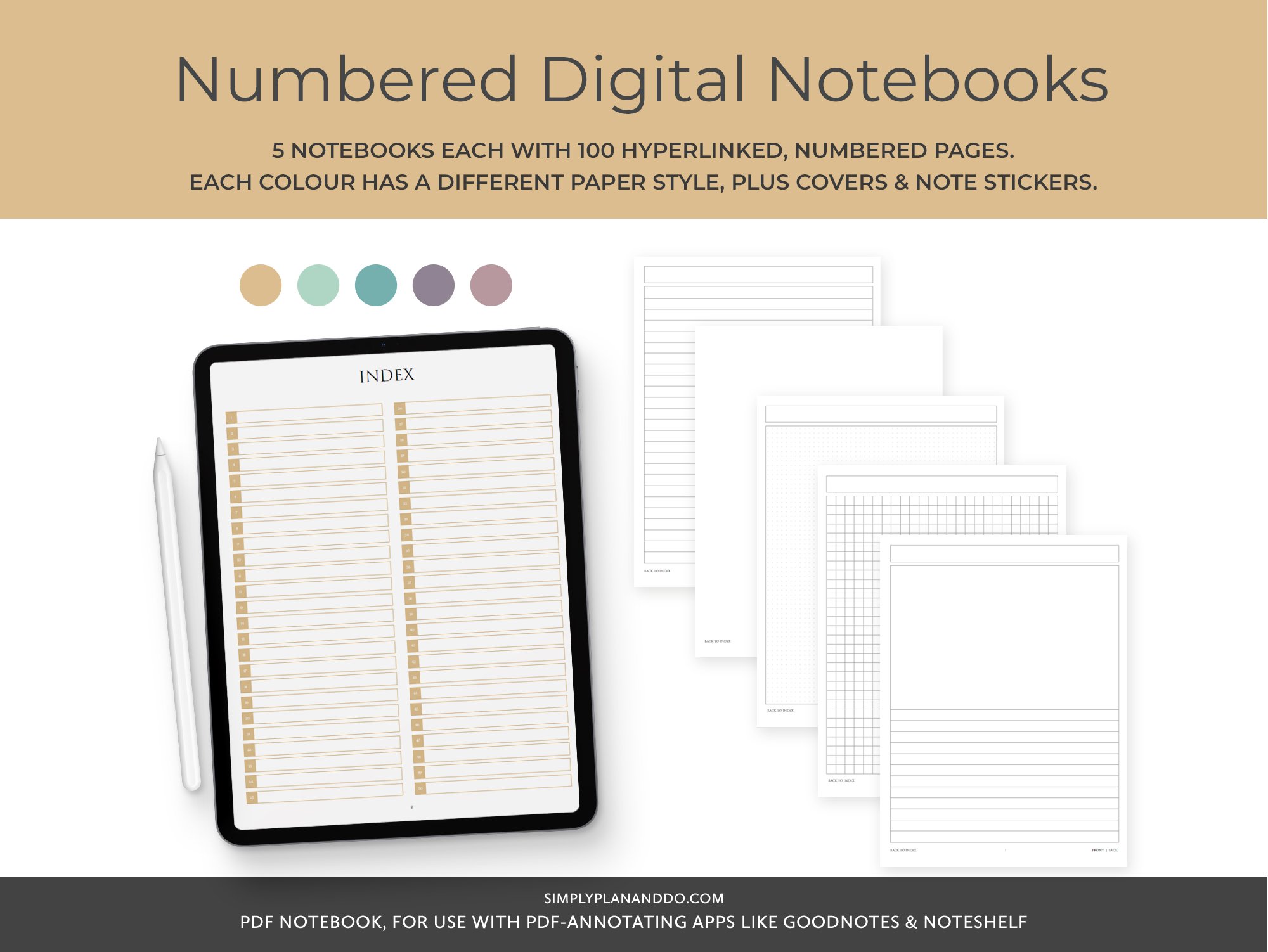 Numbered 100-Page Digital Notebook