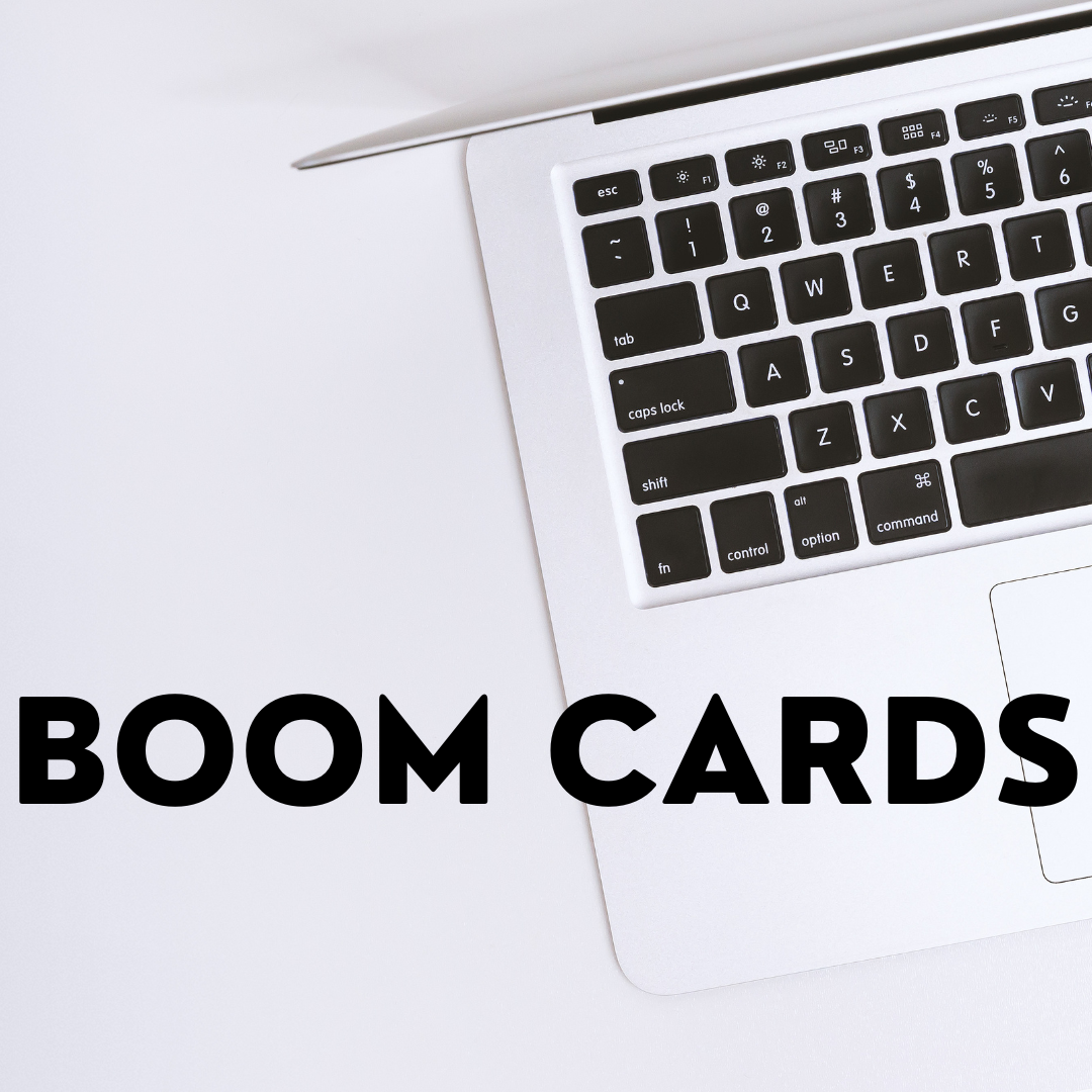 Image of a computer that says "Boom Cards."