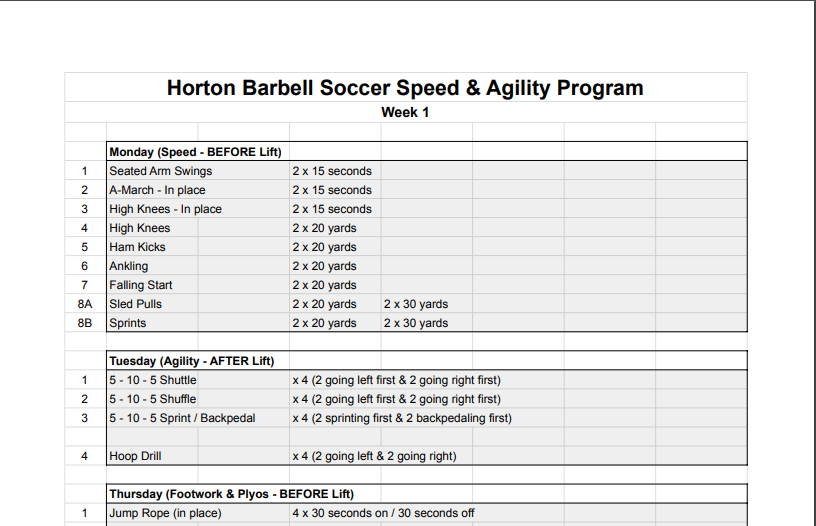 Soccer strength and conditioning program hot sale