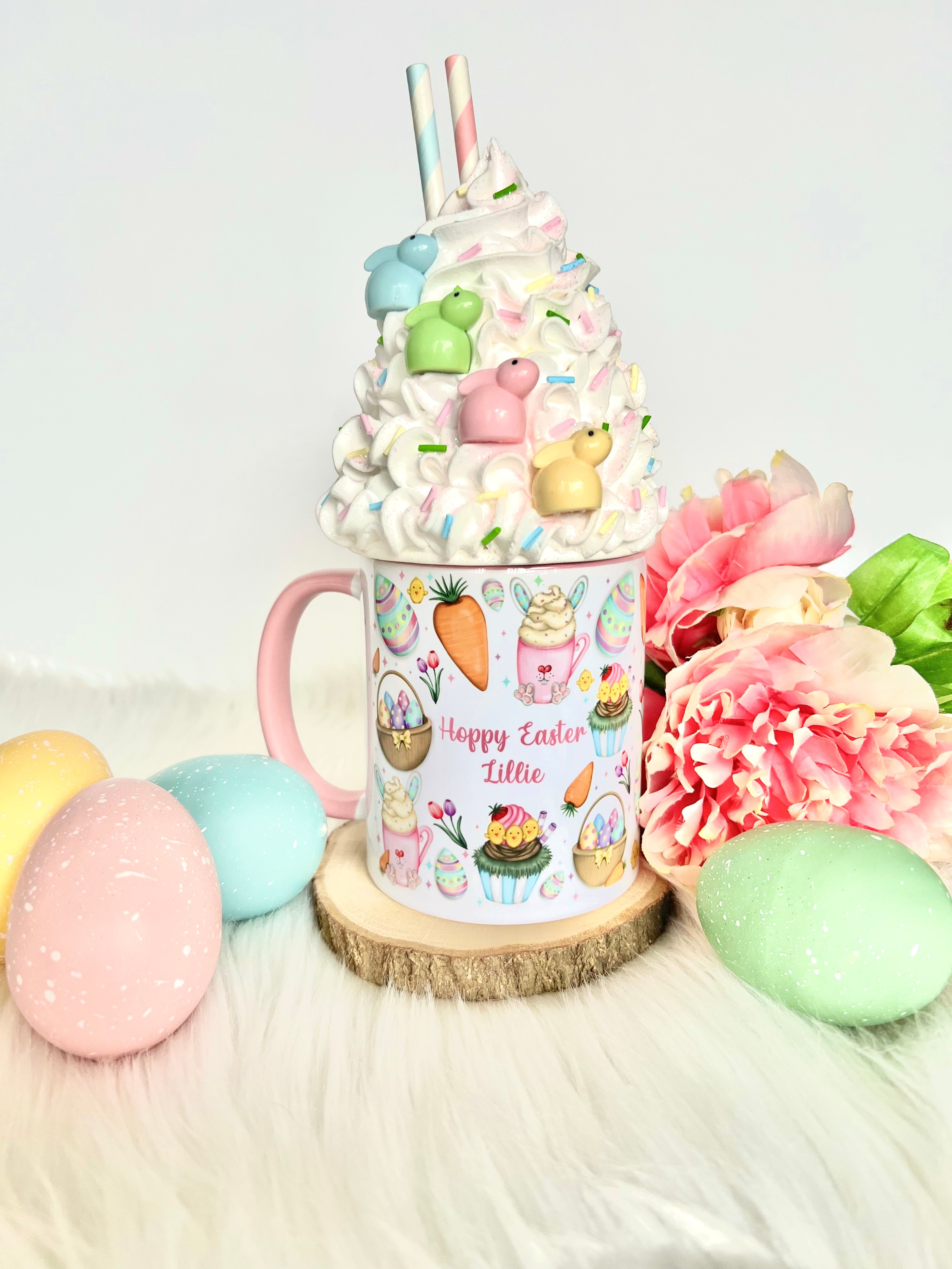 Pink Easter Print Mug Wrap and Coaster - Payhip