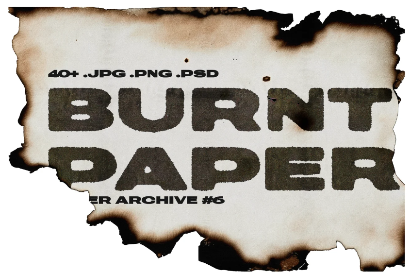 High-Quality Burnt Paper Textures in 6000x9000px Resolution for Graphic Design and Digital Art Projects