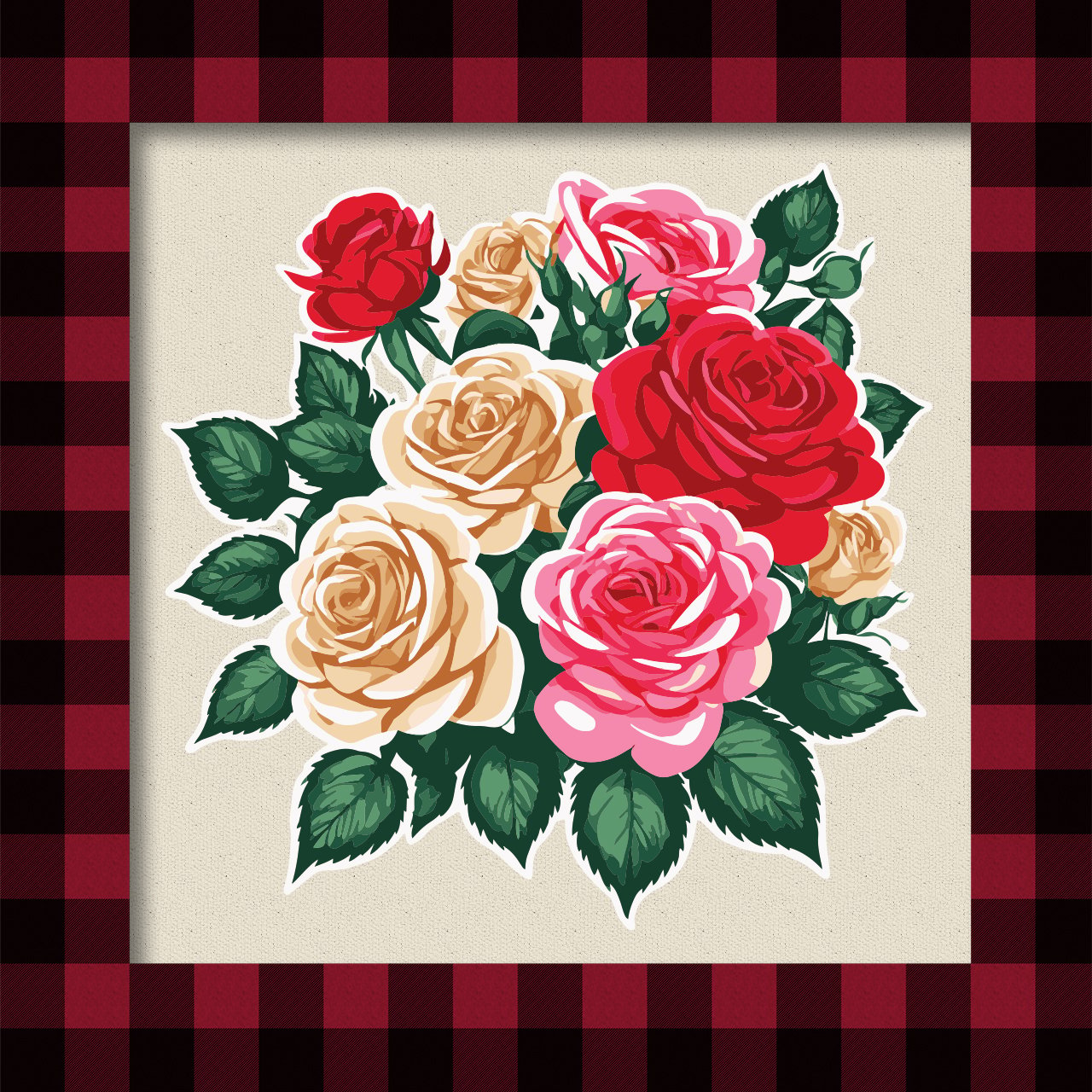 Plaid Stitch rose