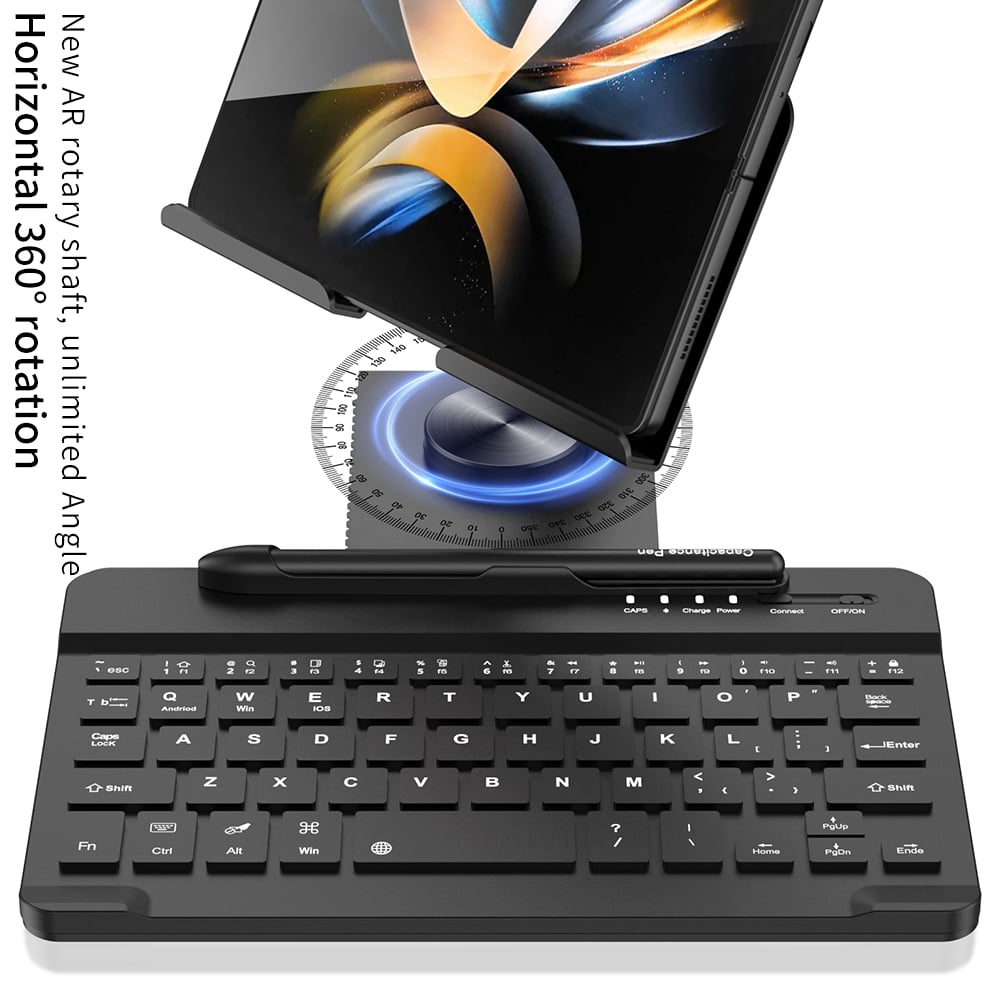 Bluetooth compatible keyboard rotating folding stand