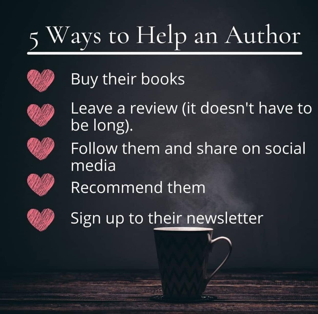 5 ways to help and author poster