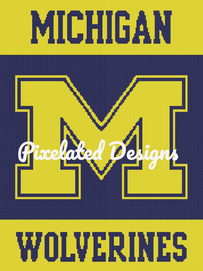 MCM University of Michigan Yellow Scattered Block M Wrapping