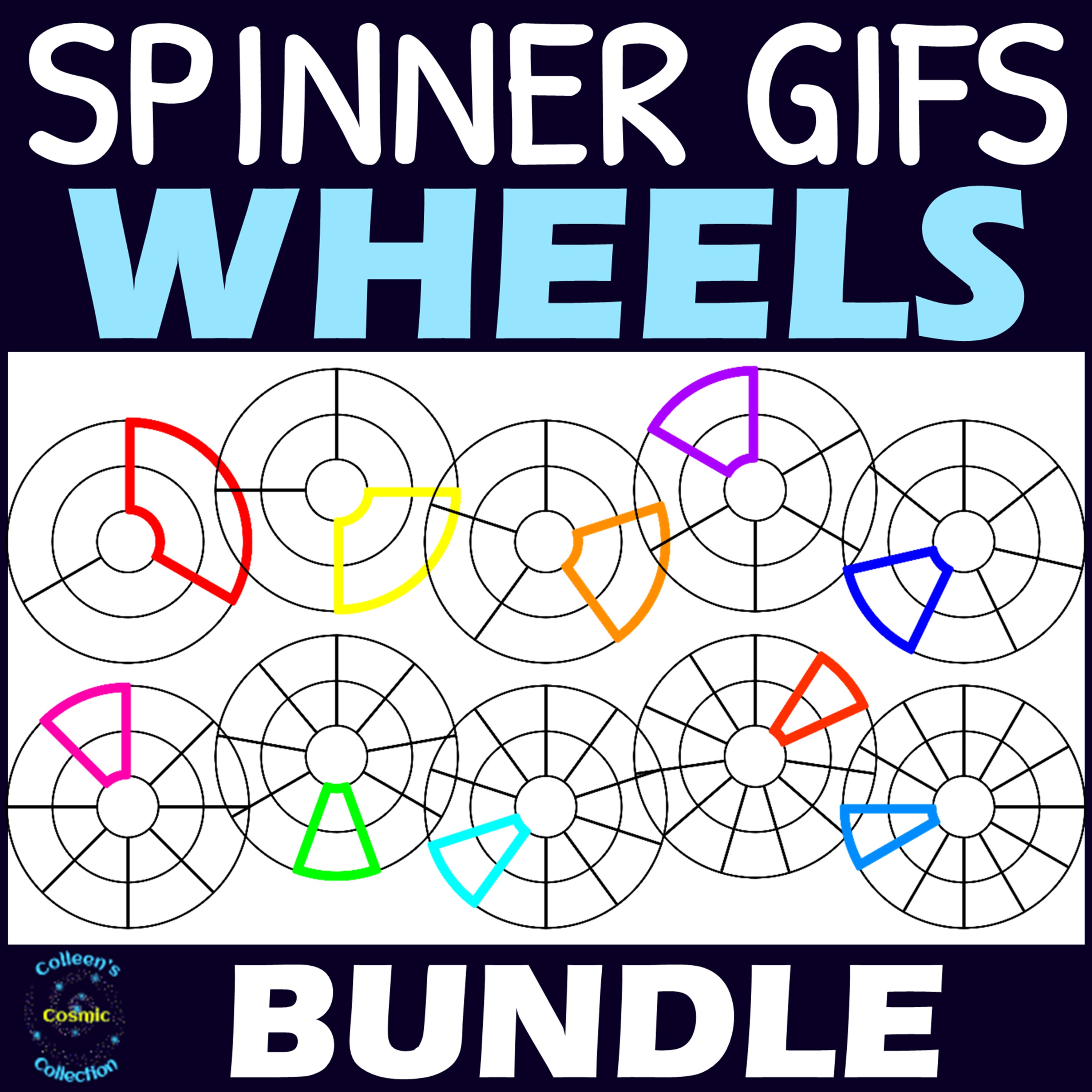 Cartoonspinner Rims Double Ring Customizable Wheel Spinners Clipart GIFs BUNDLE