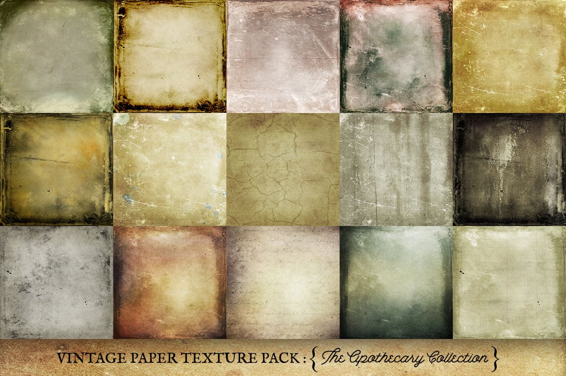 vintage digital papers with a darker mood full of texture, stains, scratches, burnt edges