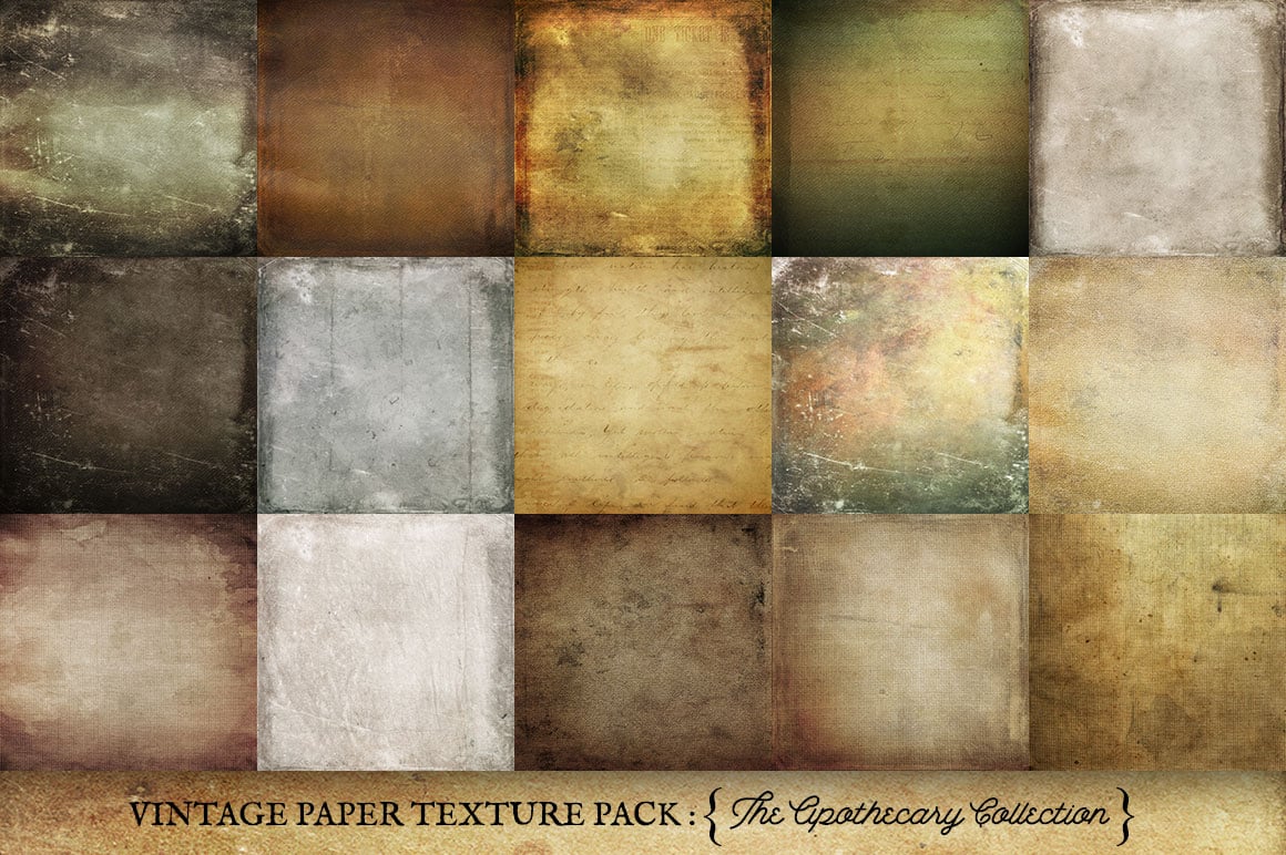 vintage digital papers with a darker mood full of texture, stains, scratches, burnt edges