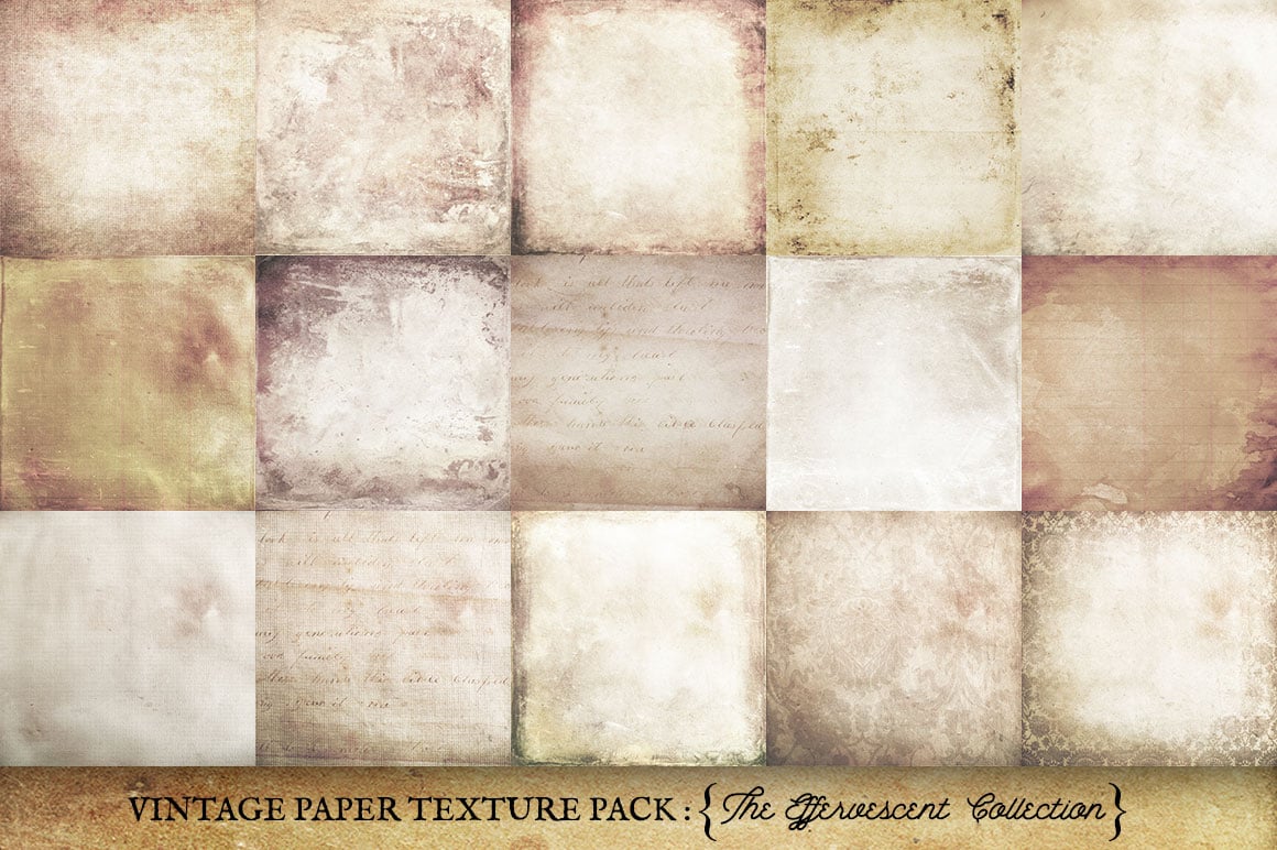 creamy vintage papers in white, cream, tan, beige, sepia and brown full of texture, stains, scratches, burnt edges, a bit of damask print