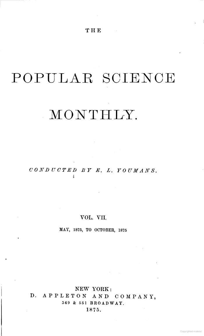 Popular Science 1874-1875