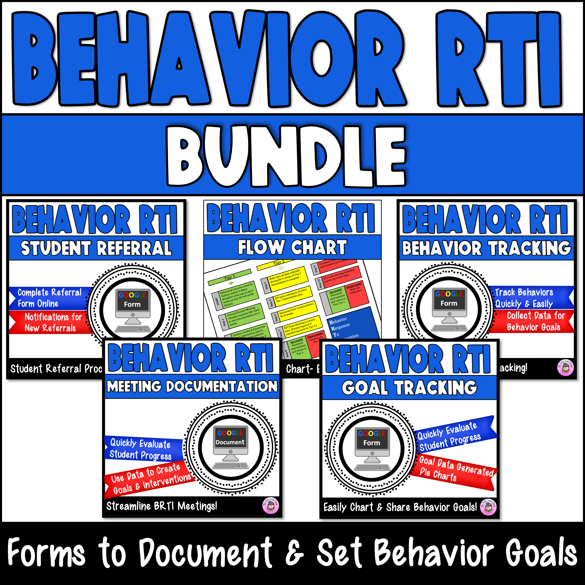 Rti Program Behavior Intervention RTI/MTSS PROGRAM BUNDLE PBIS Referral/Data/Goal ...