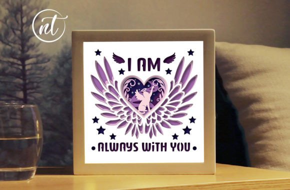 3D angel wings svg template, memorial layered paper svg