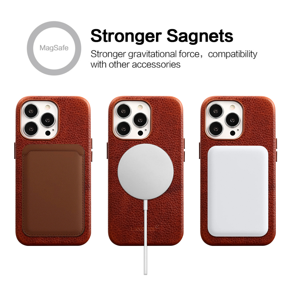 Magnetic Leather Case for iPhone 14/13 Pro Max