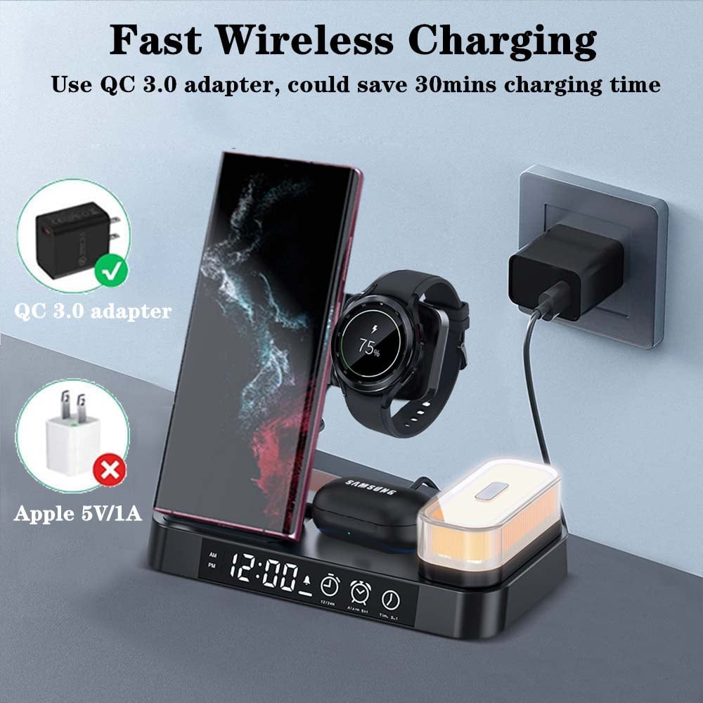 Wireless Charging Dock with Clock