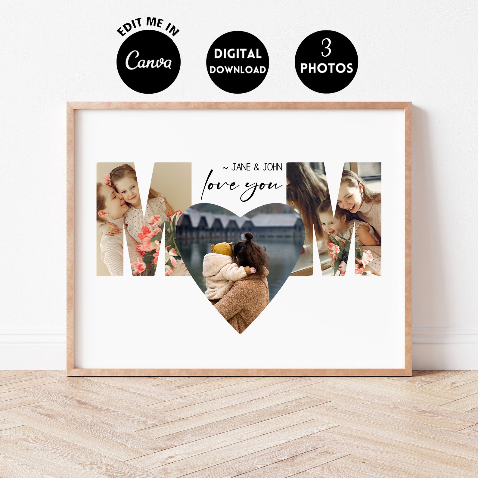 Editable Canva Mom, Mommy, Mother's Day Photo Collage Gift - Payhip