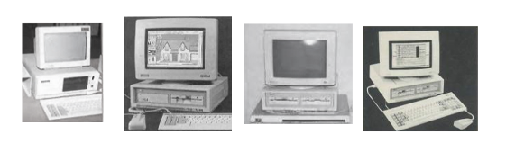 A row of black and white photos of PCs.