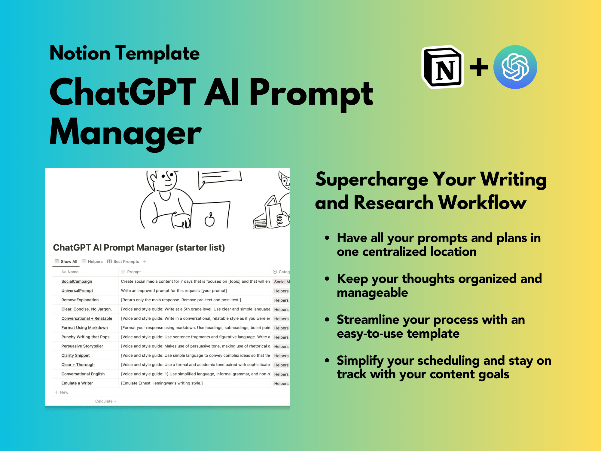 ChatGPT AI Prompt Manager | Notion Template