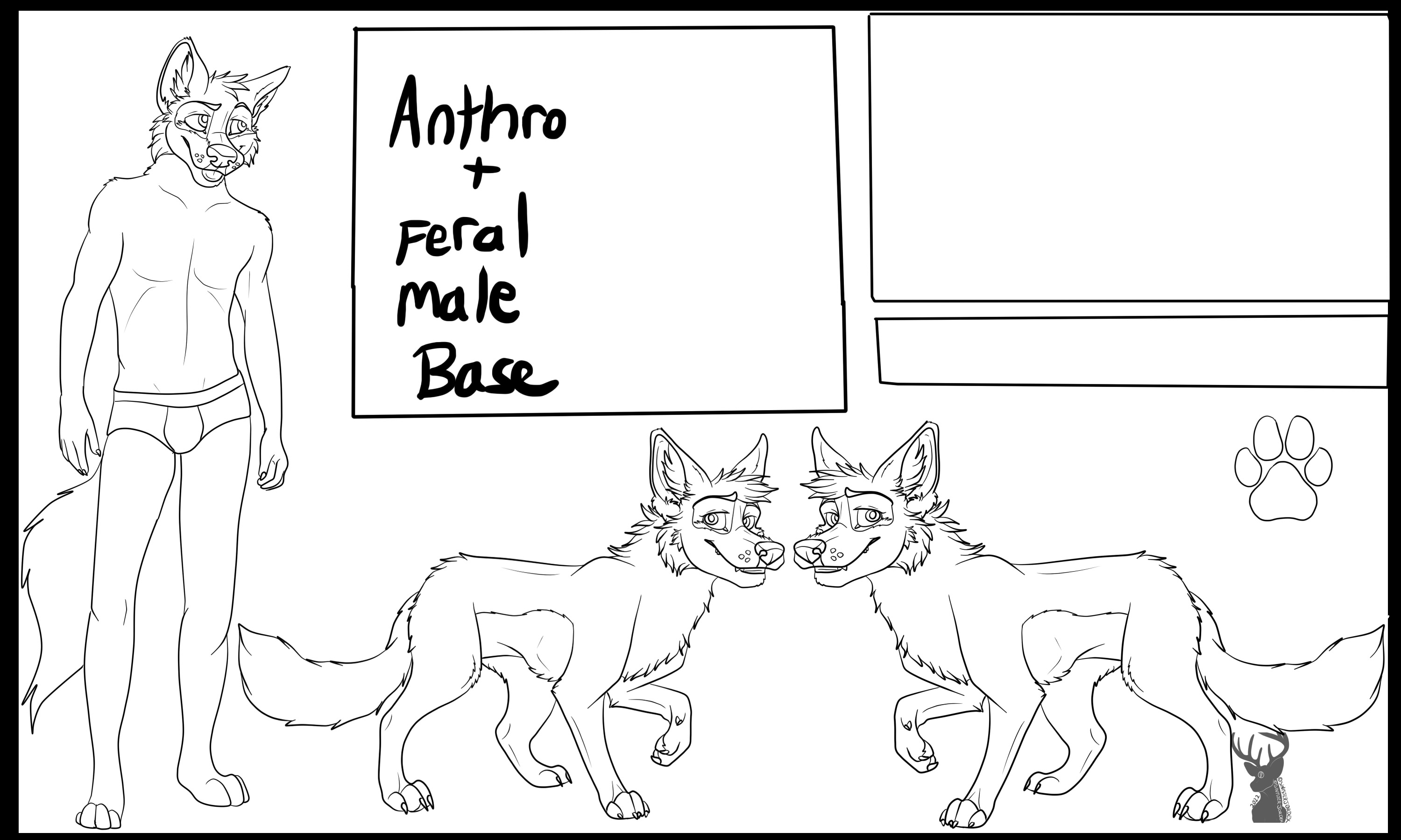 Male anthro furry feral reference sheet - Payhip