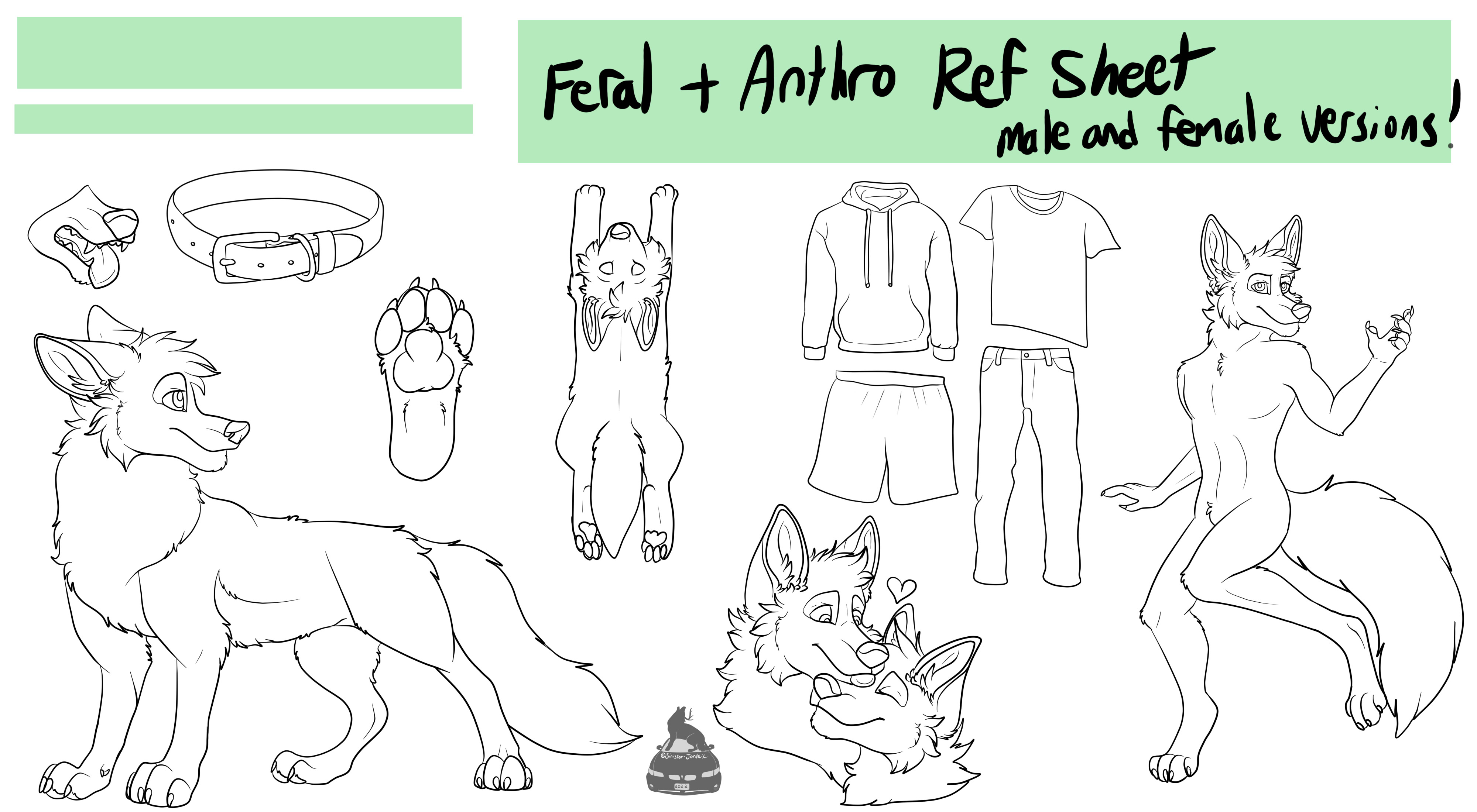 Anthro feral canine reference sheet base - Payhip