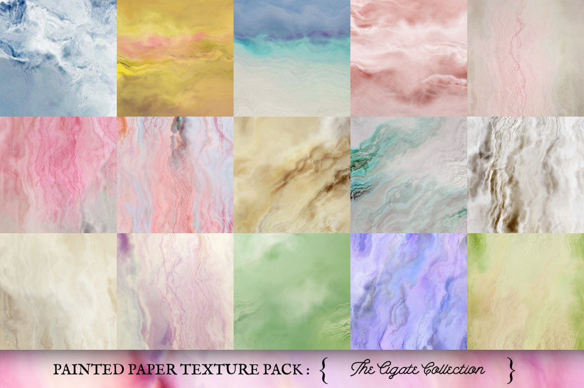 Painted paper texture pack. softly blended textures that are reminiscent of agate, marble, other precious stones