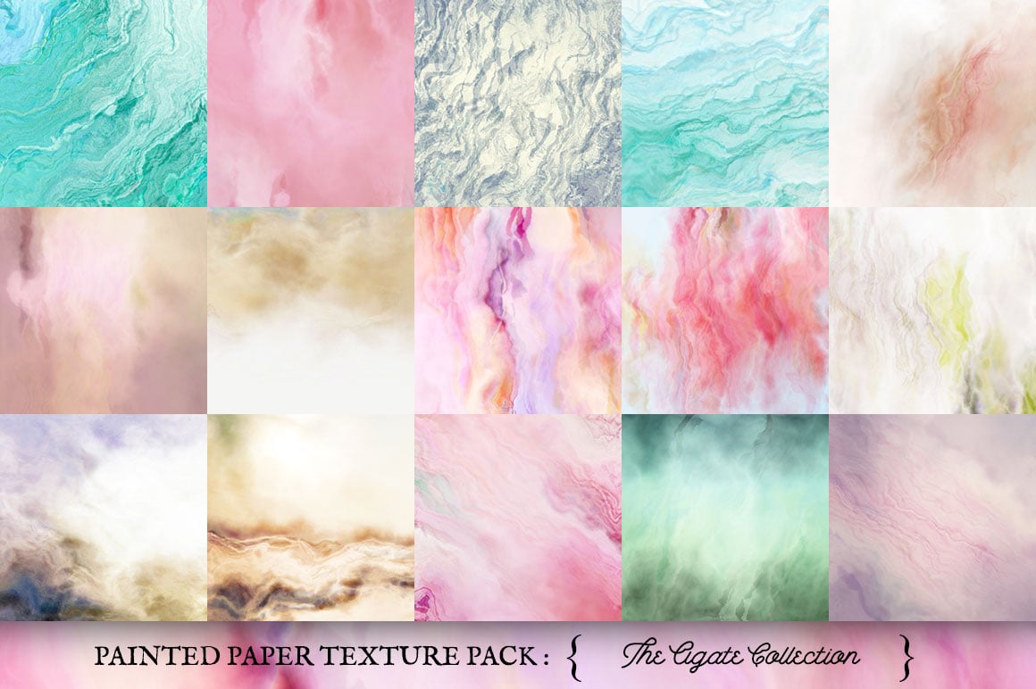 Painted paper texture pack. softly blended textures that are reminiscent of agate, marble, other precious stones