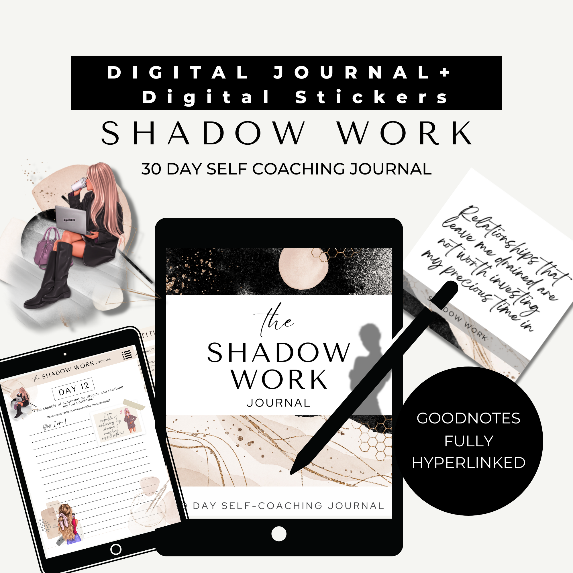 DIGITAL Shadow WORK Journal Digital Stickers - Payhip