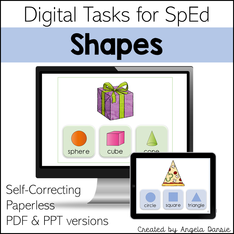 Shapes | Flat and Solid 3D | Digital Tasks for Special Education