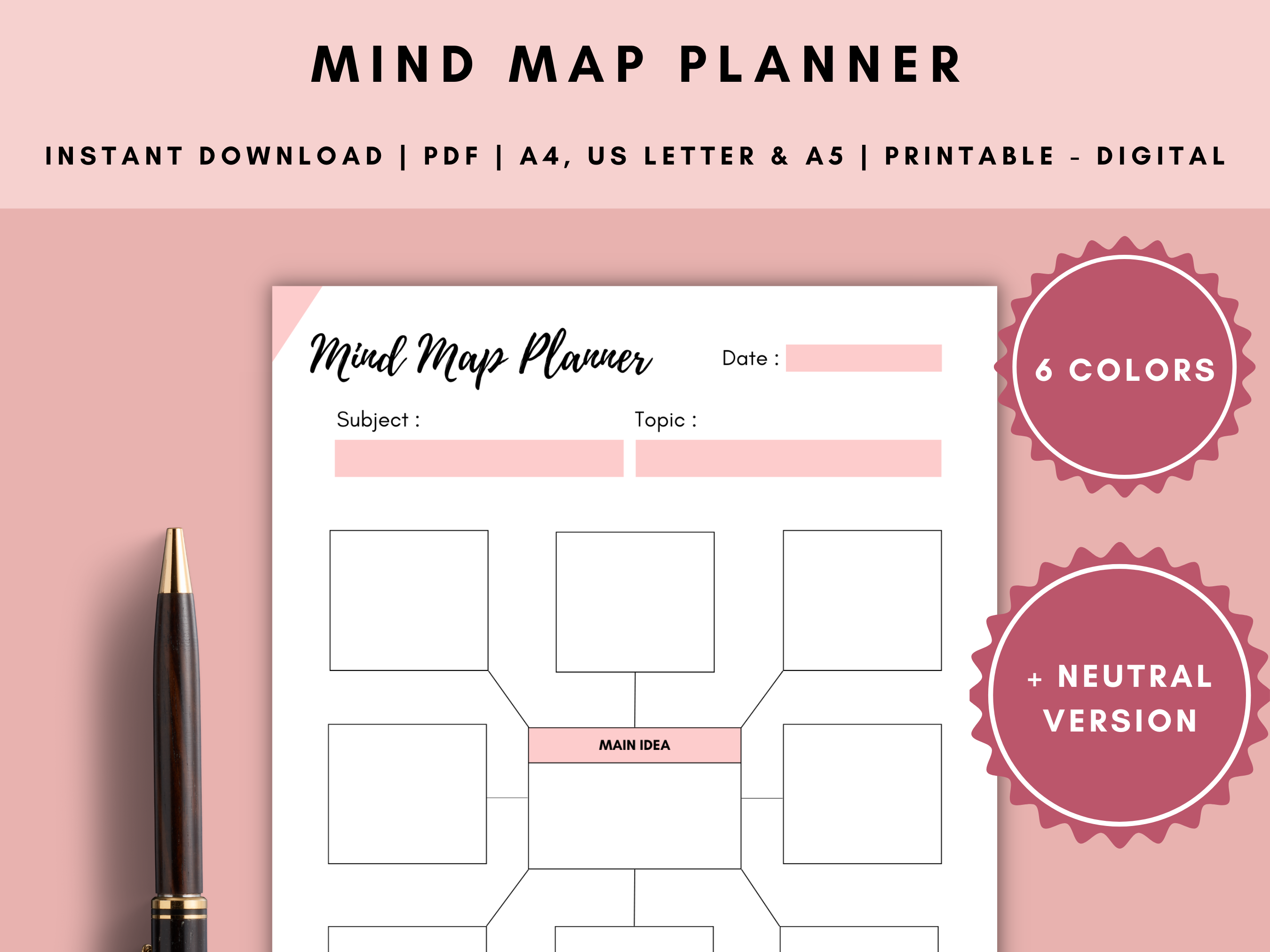 Planner pages for download (A5 and US letter)