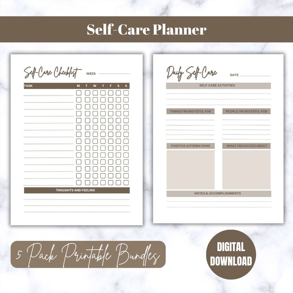 Self Care Planner Printable | Daily Planner | Weekly planner | Monthly ...