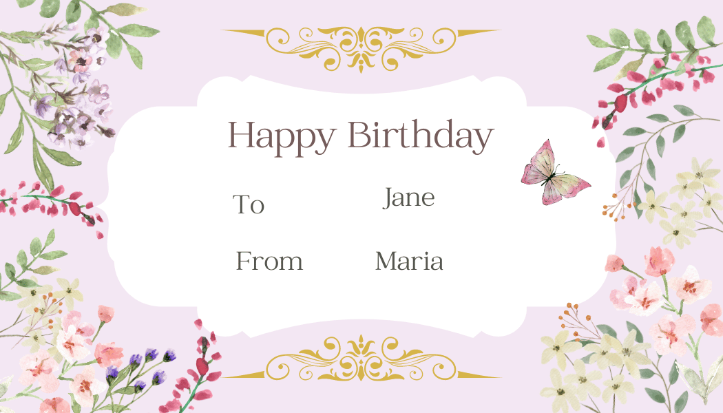 Watercolour Floral Gift/Favor Tag | Customizable Canva Template | Digital. Design