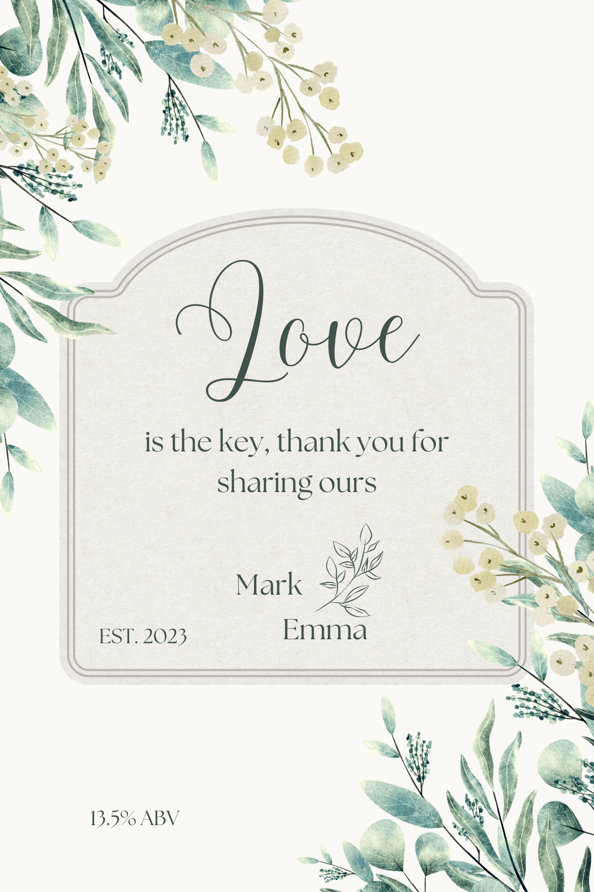 Fresh Elegance Sticker Label 4"x6" | Customizable Canva Template | Digital. Design