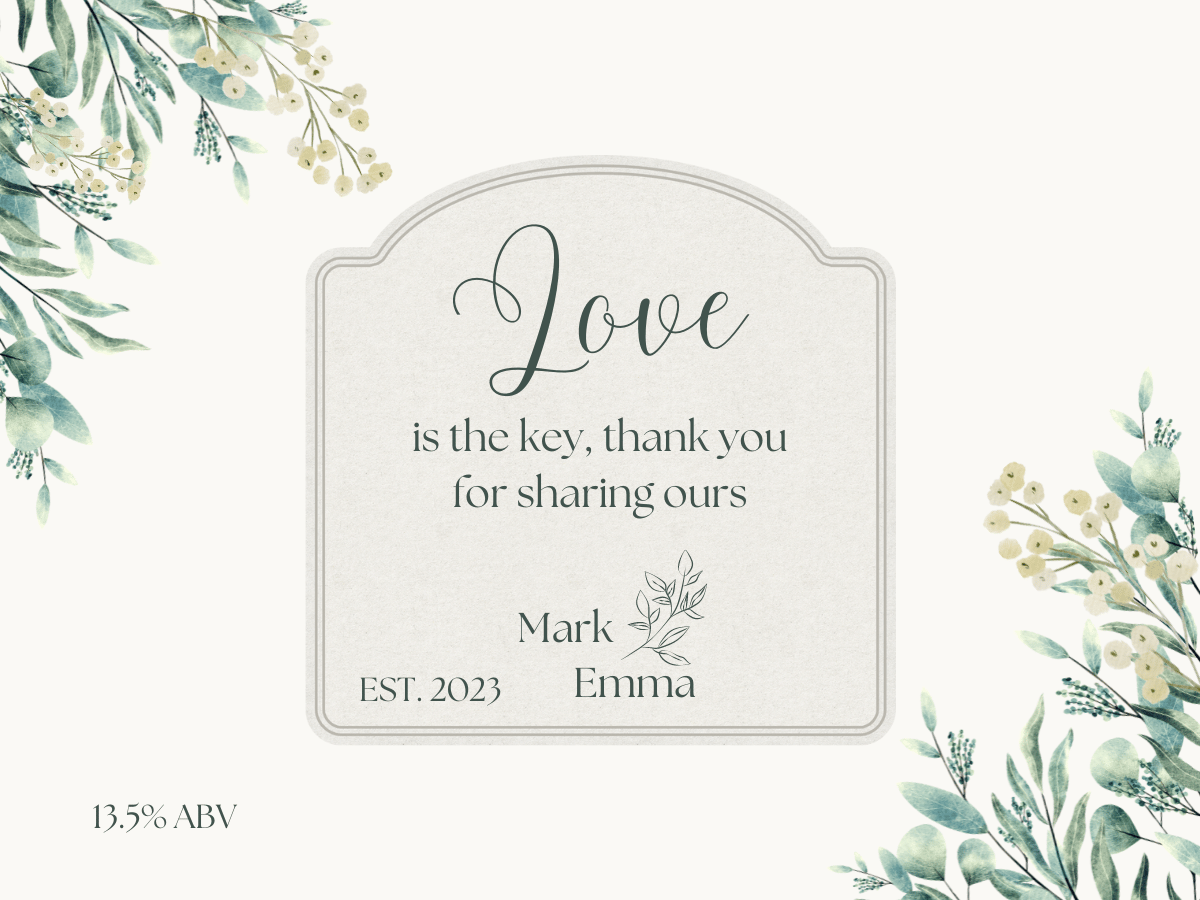 Fresh Elegance Sticker Label 4"x3" | Customizable Canva Template | Digital. Design