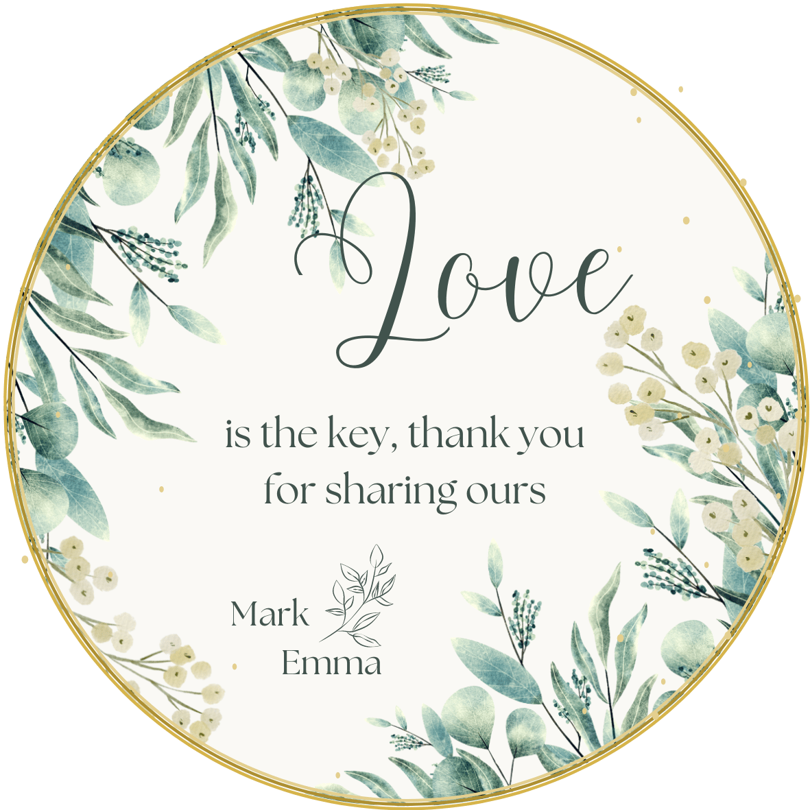 Fresh Elegance Circle Sticker | Customizable Canva Template | Digital. Design