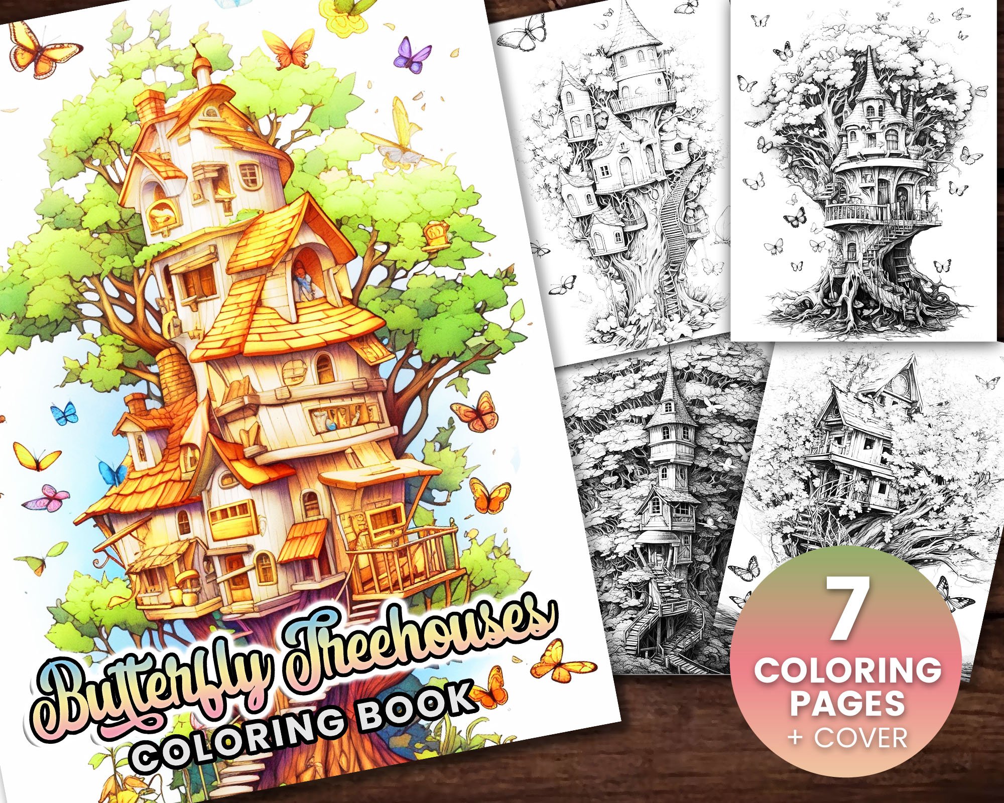 Kawaii Mushrooms Coloring Book Printable PDF Instant Digital 