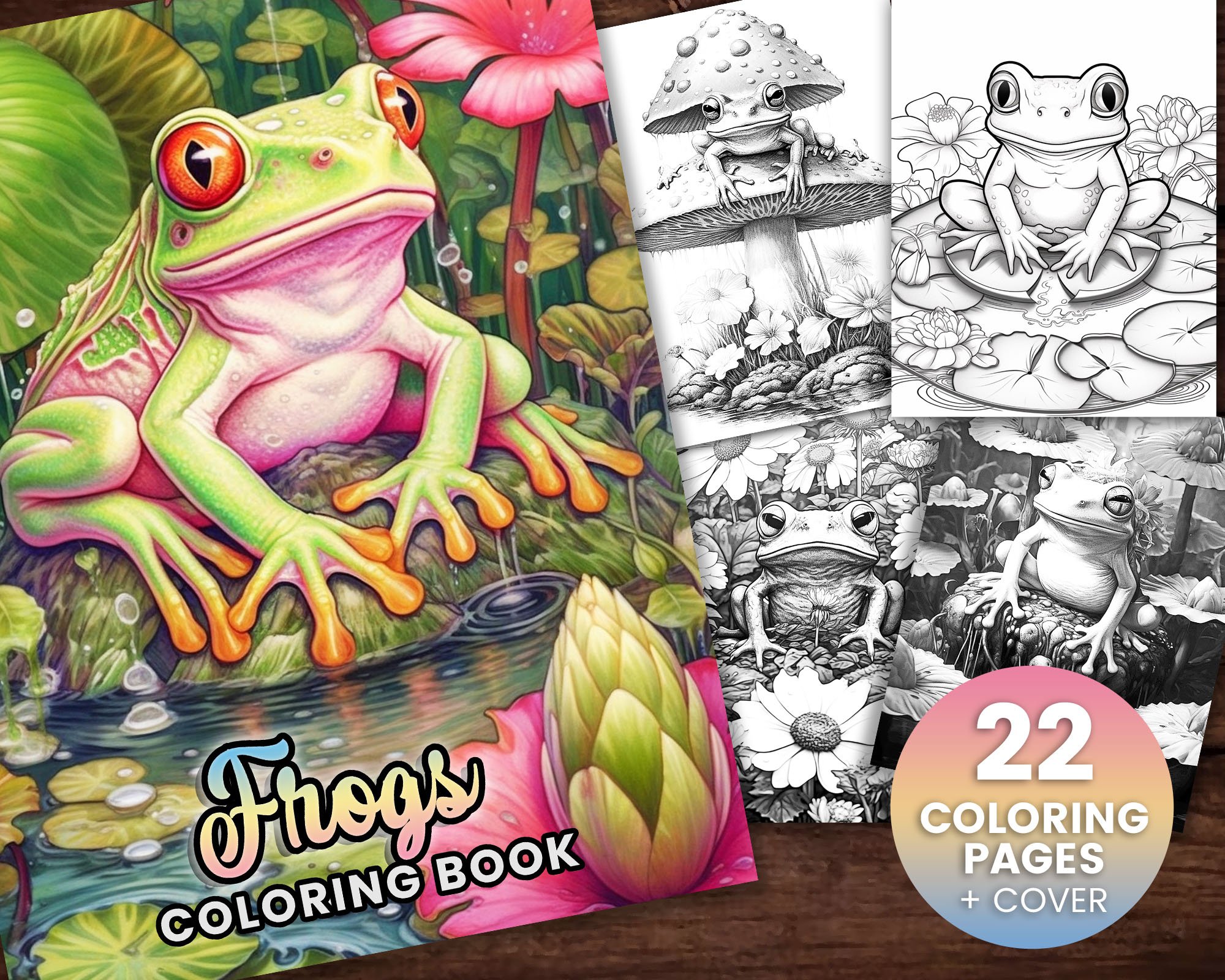 Cute Frogs Coloring Pages