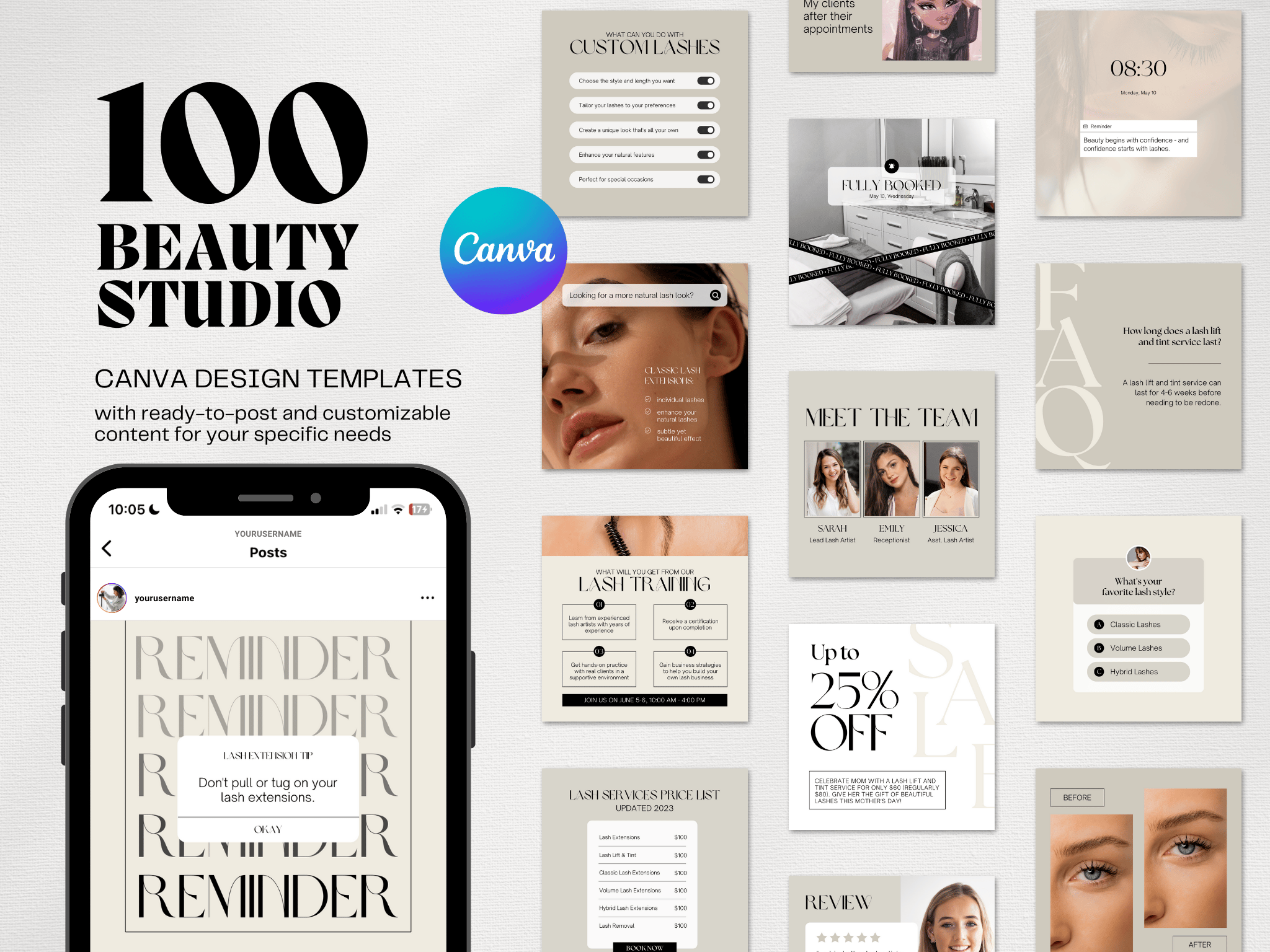 100 Elegant & Minimalist Premium Instagram Canva Design Templates for ...