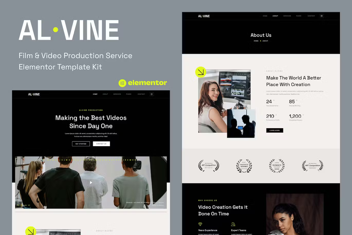 Film & Video Production Service Elementor Template Kit - Payhip