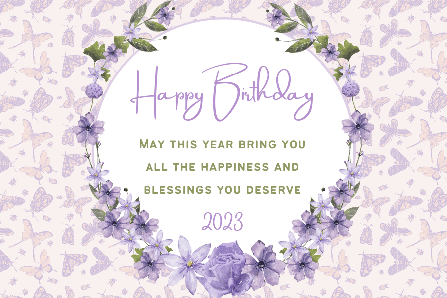 Delicate Purple Floral Frame Sticker Label 3"x2" | Customizable Canva Template | Digital. Design