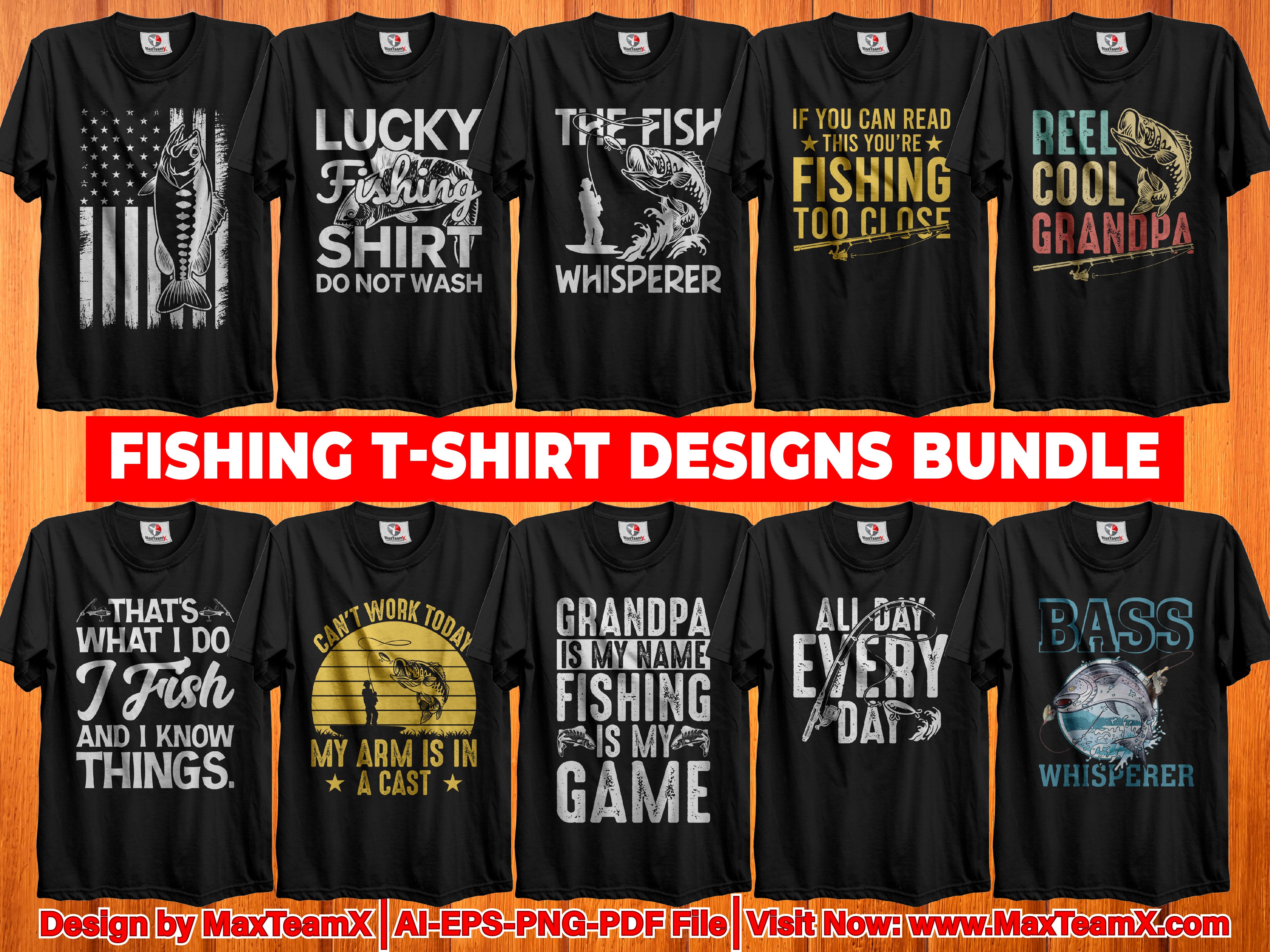 Fishing T-Shirt Designs Bundle 1 - Payhip