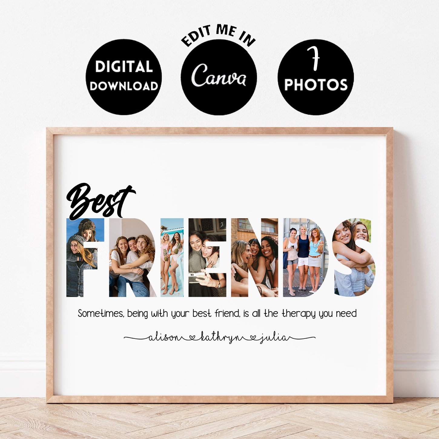 EDITABLE Besties Custom Photo Collage Gift for Bestfriends, Personalized  BFF Gift, Best Friends Gift Ideas, Gift for Her - Payhip