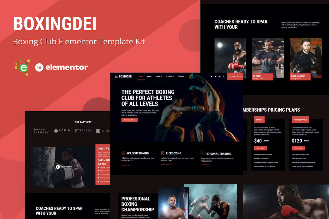 Boxing Club Elementor Pro Template Kit - Payhip