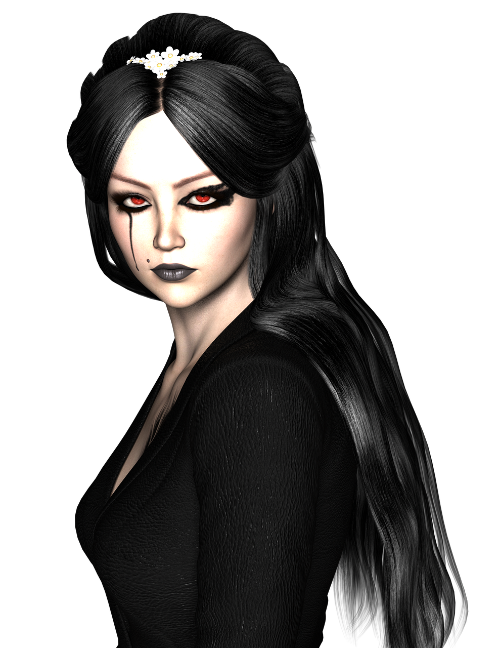 Female vampire in profile