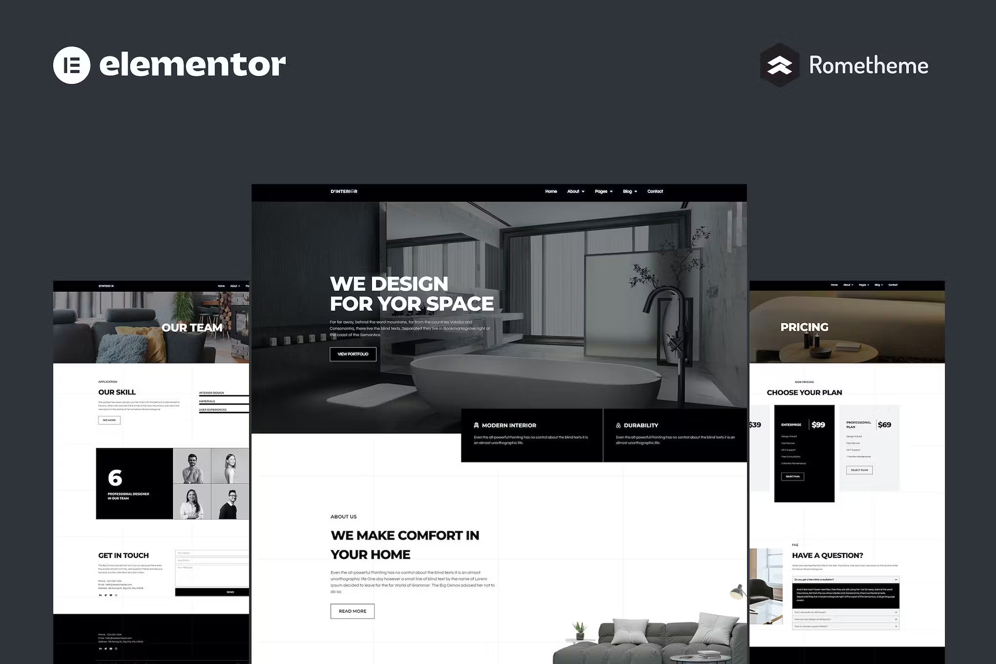 Interior Design Elementor Pro Full Site Template Kit - Payhip