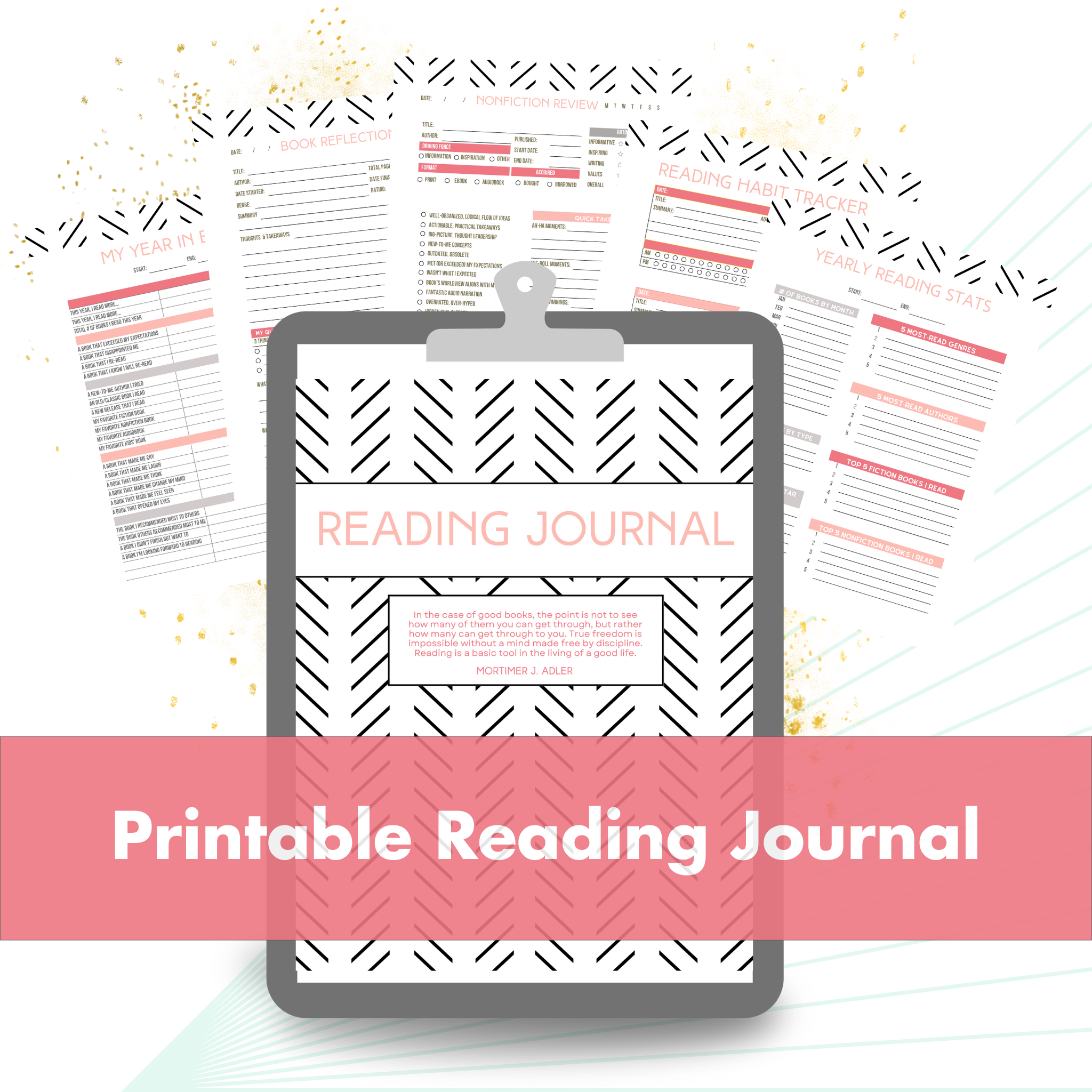 Reading Journal: A Log for Book Lovers and Bookworms - Book Review Journal  - Organized Book Tracker for Your 50 Favorite Books