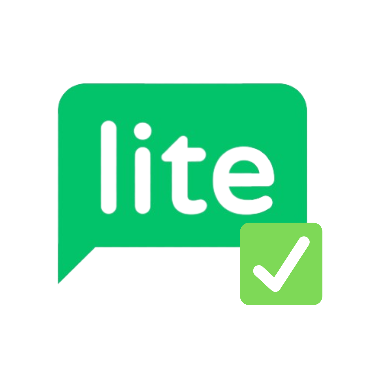 Mailerlite logo which is a speech bubble that is bold dark green that says 