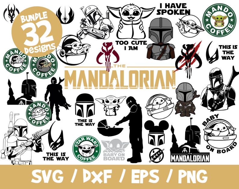 The Mandalorian and Baby Yoda Svg, Star War Svg, Baby Yoda