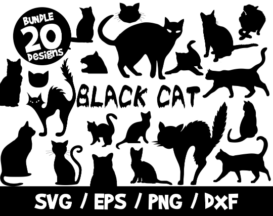 Black Cat SVG, Halloween svg, Silhouette Cricut Vinyl Iron