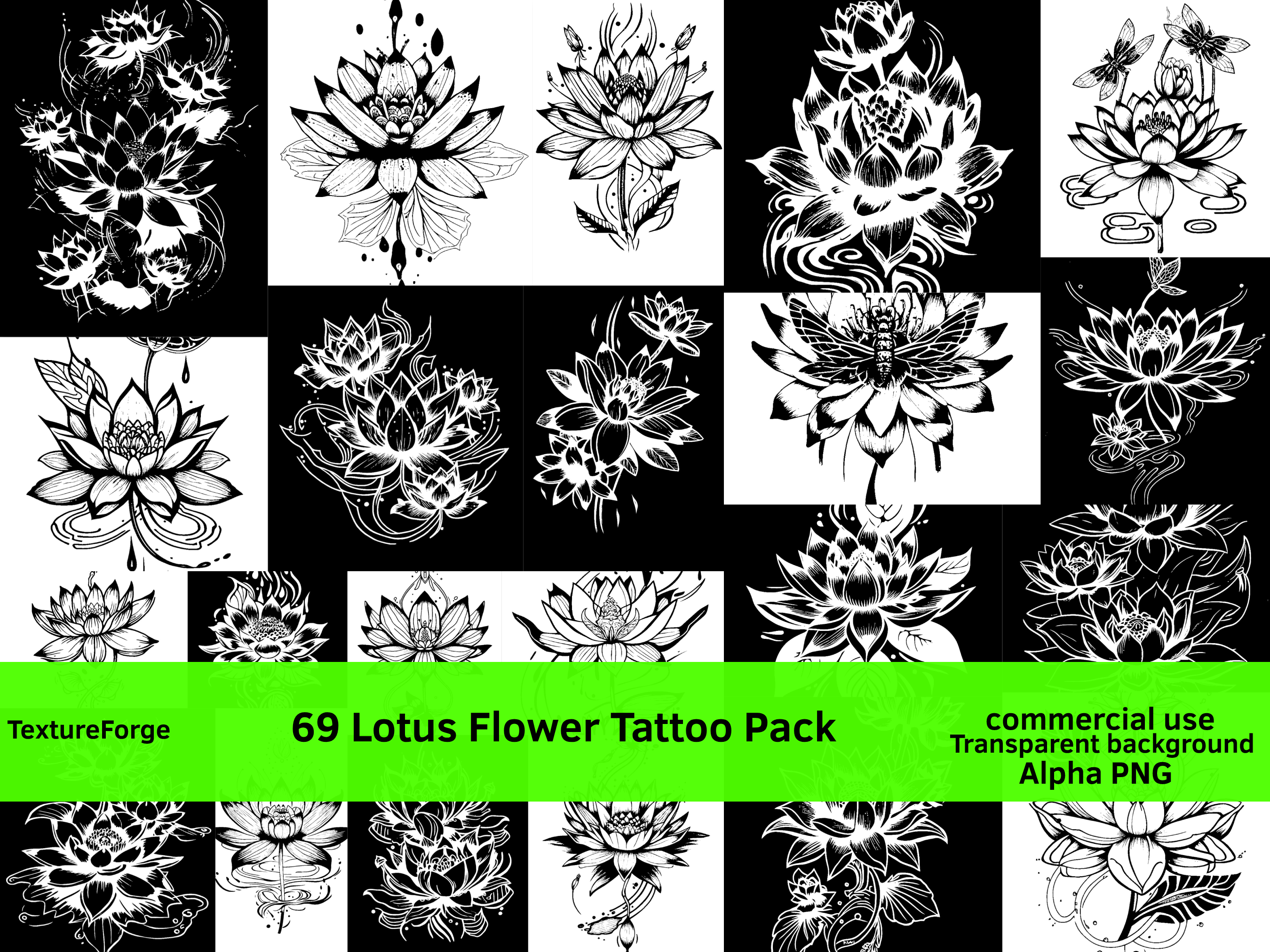 green lotus flower tattoo